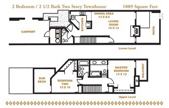 2 Story Townhouse 105 floor plan